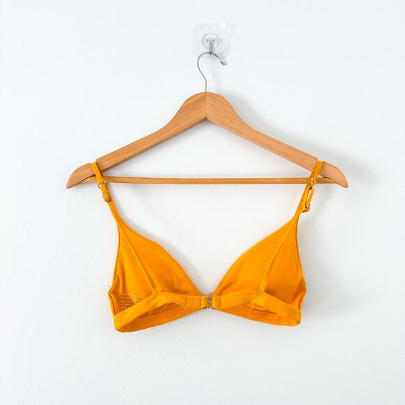 Midori Bikinis Triangle Hook & Eye Closure Bikini Top Yellow M - Picture 2 of 4